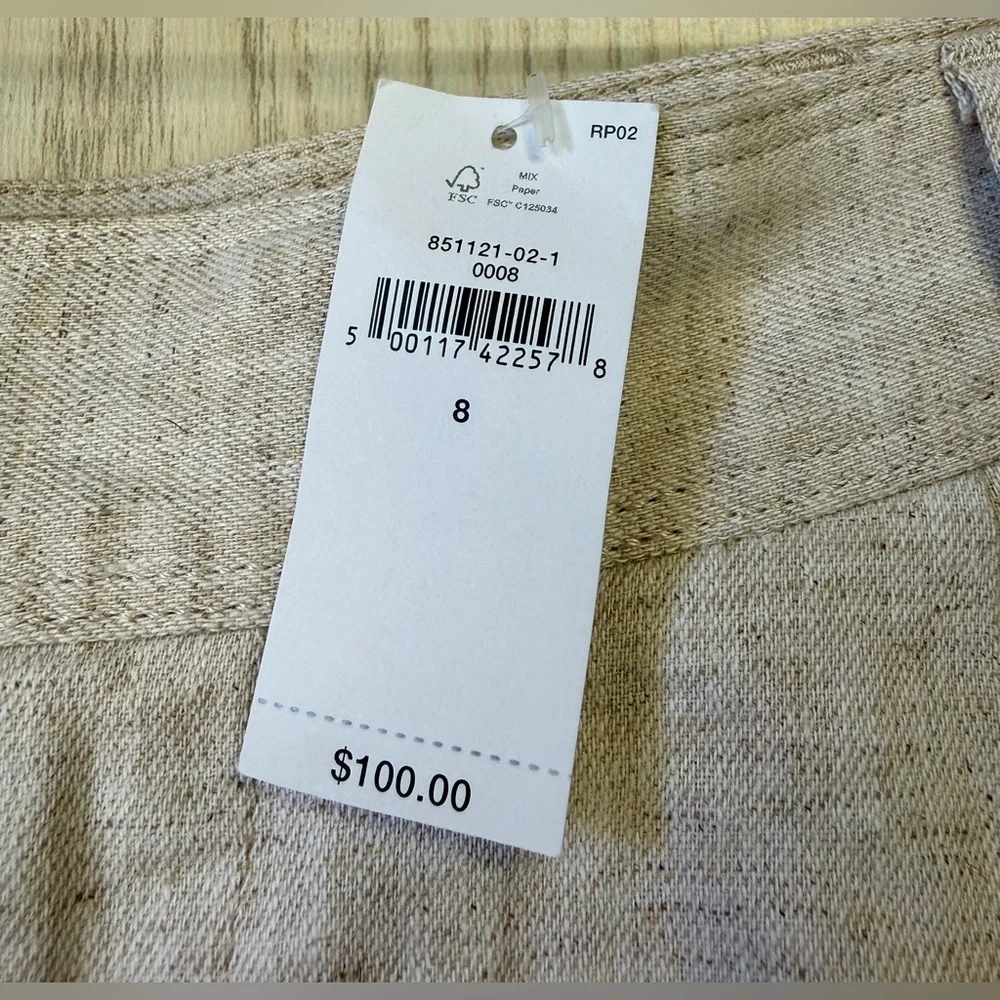 Banana Republic Linen Blend Tailored Straight-Leg Pants Size 8 NWT